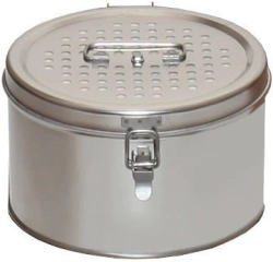 Sterilisation round boxes with filters KF-6 according to TU 9451-018-07614107-2002 and replacement parts: filters