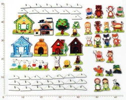 Set of plane figures on stands FABRIC PERSONAGES 10-15 cm