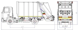 Rear-loading rubbish truck model MK-3549-02