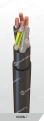 Flexible power cables with copper conductors with rubber insulation and rubber sheath for voltage 450/750 V of H07RN-F grade