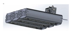 LED luminaire "Industrial Design MTM IoT" series CUBIC 160 Three modules Connection from sides 180 degrees Mounting UZK 42
