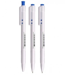 Automatic ballpoint pen with blue button, blue 0.7mm oil-based barrel