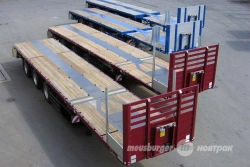 Semi-trailer SP-361AZ three-axle flatbed trailer with sliding frame