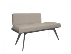 Bench 3-seater with backrest