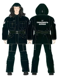 Suit for protection against mechanical effects and general industrial pollution for employees of departmental security guards of