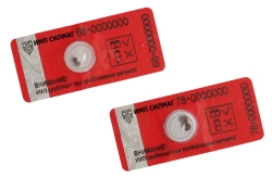 Numbered antimagnetic control seal "IMP SILMAG"