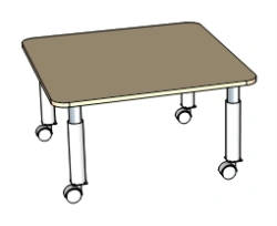 4-seat table (adjustable/non-adjustable) with wheels