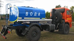 Tank truck for service water and brine solutions (ACV), UZST brand, type 6621-61 on KAMAZ 43502-D5 chassis.