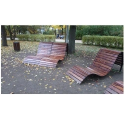 Wooden sun lounger (steel, pine)