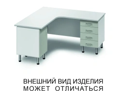 Corner table with two supporting bollards