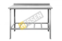 Industrial table with lattice shelf wall-mounted (with side) SPP 10*7