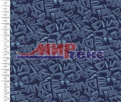 Mixed knitted fabric (PE-47,5%, CHL-47,5%, PU-5%) printed, varnished 1+1