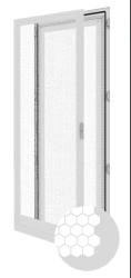 Perforated single leaf door of RS52 series linear cabinets with height from 1200 mm. to 2200 mm. and width from 600 mm. to 800.