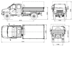 Dumper truck GAZ-SAZ-25061-01 3-way unloading on the basis of chassis C42A43 GVW 6850