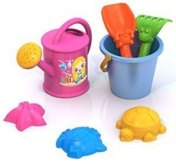 Sand Set No. 15 (scoop, rake, watering can, sea moulds, small bucket)