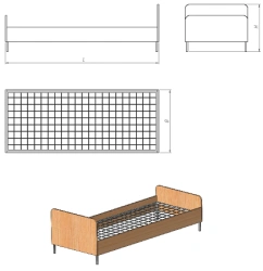 Bed on a metal frame (series K.MK)