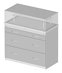 Horizontal display cabinet 1000 x 500 x 1035 mm