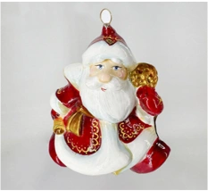 Handmade glass Christmas tree toy "Grandpa with a staff"