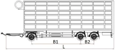 Livestock trailer type MDO431, modification 878538 on axle MD.?2?1850?9??120?13 (double axle) or on axle MD.?1?2050?9??120?13 (s