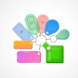Key fob with integrated integrated circuit Mifare Plus SE