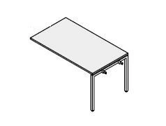 Straight table section on metal frame