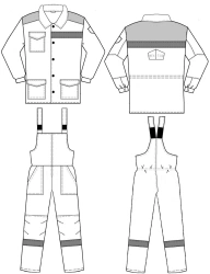 Women's suit (jacket, trousers, headgear) for protection against general industrial contamination and mechanical effects (istir)