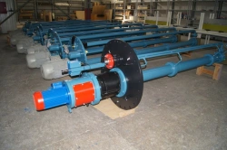 Semisubmersible pump with shafting on plain bearings with delivery range from 2 to 300 m3/h, head from 2 to 1000 metres.