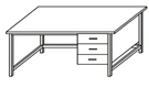 Metal-framed laboratory assistant's table (high) with drawer SL-7(c)