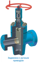 Full bore straight gate valves with single plate gate valve, type ZShS . DN 50-180mm, PN 14-105 MPa