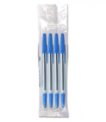 Set of pens "Office", 4 pcs., blue 0,7-1,0mm oil-based rod 0,7-1,0mm