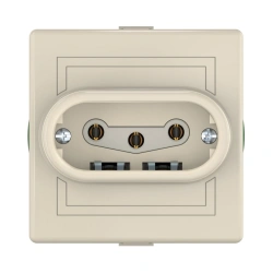 CADUCEUS ALING PRESTIGE Flush-mounted three-pole socket with ceramic base 16A, 440V~, beige, art. 602.99