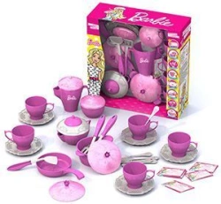 Gift set of children's tableware "Tea and kitchen set "BARBIE" (38 pieces in a box with a window)