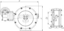 Sealed ventilating flanged valve KG DN 200-1800 PN 0,001-0,01 MPa