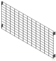 Mesh wall for shelving unit