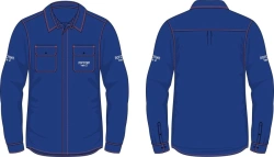 Men's shirt-jacket in the corporate style of PJSC Gazprom Neft for protection against thermal risks of electric arc; elevated te