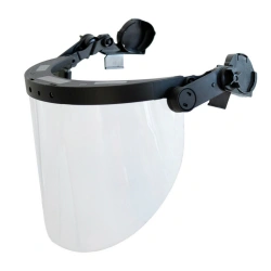 Face shield with helmet-mounted face shield, KBT SUPER VISION® RX, part number 04177.