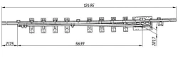 Frame rail with shank of P50 type 1/6 project 2212.01.01.010/01/04/05