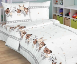 Textile bed linen set with "Legend" marking