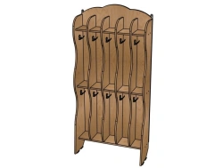 Shaped towel rack No.2, plywood (paint), 10 cells/ SD69