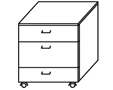 Rolling metal cabinet with drawers TP-1(m)