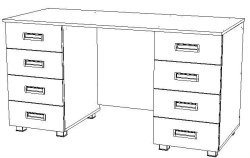 Desk with two drawers 1400x600x750mm (WxHxH)