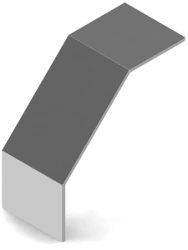 Cover of the vertical external 90 degree angle of the cable bridge KLZ 000x00 V90, with overall dimensions from 150x50 mm to 100