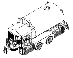 Equipment for transporting, heating and supplying emulsion to the surface and joints of asphalt pavements during repair works.