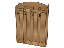 Towel rack No.1 ''Moydodyr'', plywood (paint), 4 cells/ SD43