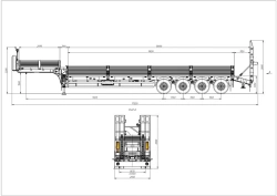 Semitrailer 98132B (loading space design - supporting frame, platform, sides, gangway)