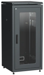 LN05-28U66-G ITK Network cabinet 19" LINEA N 28U 600x600 mm glass front door black