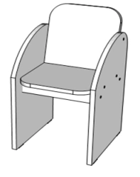 Wooden furniture for preschools: Play unit "Armchair"