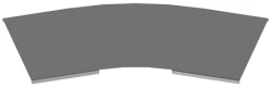 Radius cover of horizontal 30 degree corner of self-supporting cable duct KLI 000 U30, with overall dimensions from 150 mm up to