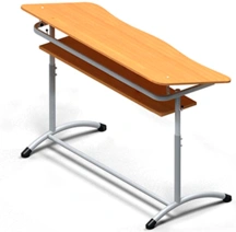 Two-seater adjustable desk, article number PE-DUEP3-5