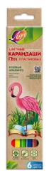 Plastic hexagonal pencils "Zoo" , 6 colours. hexagonal pencils "Zoo" , 6 colours.